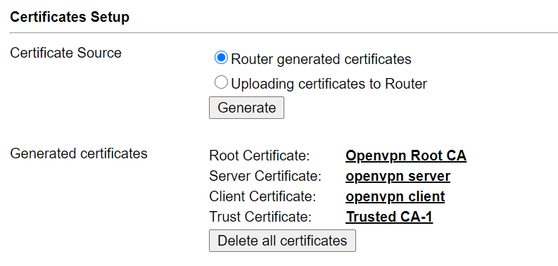 certificates are generated successfully